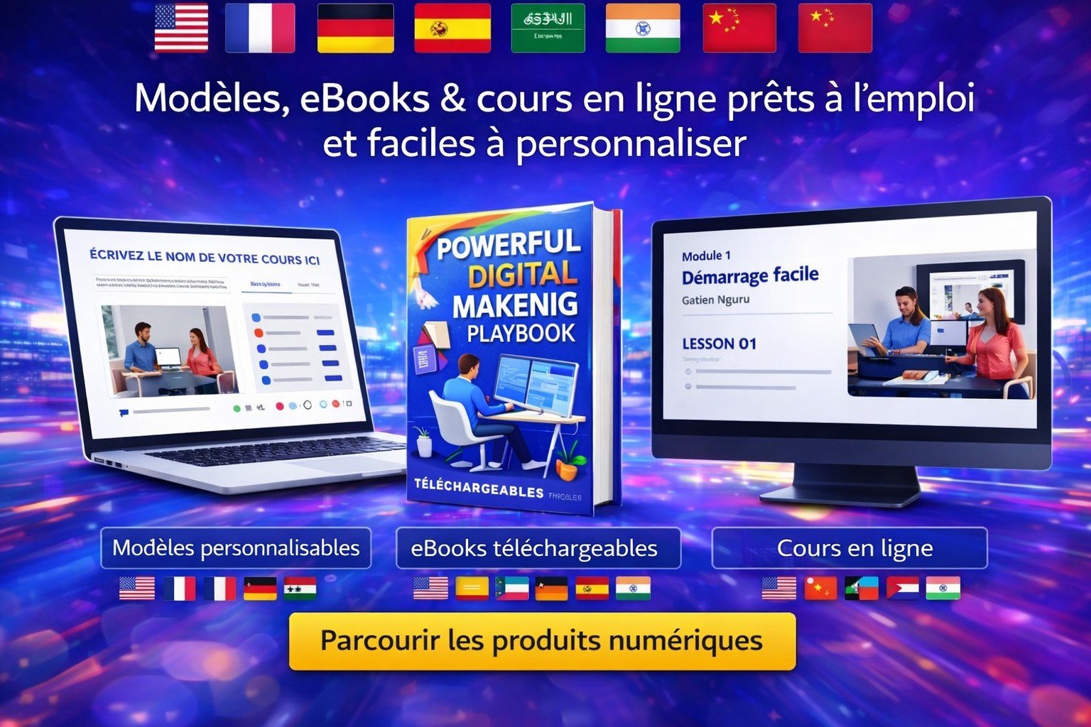 Multilingual Online Course Website Template (French Edition) - Contenu fourni en français