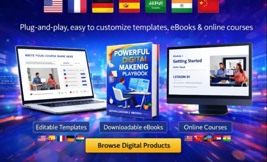 Multilingual Online Course Website Template (English Edition)